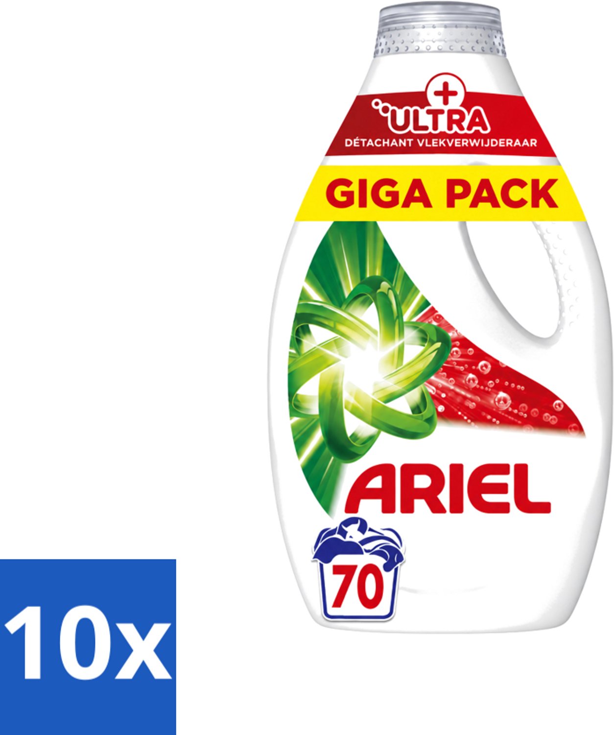 10 x Ariel – Vloeibaar Wasmiddel – Ultra Vlekverwijderaar – 3150 ml – 70 wasbeurten - Voordeelverpakking - 10 stuks