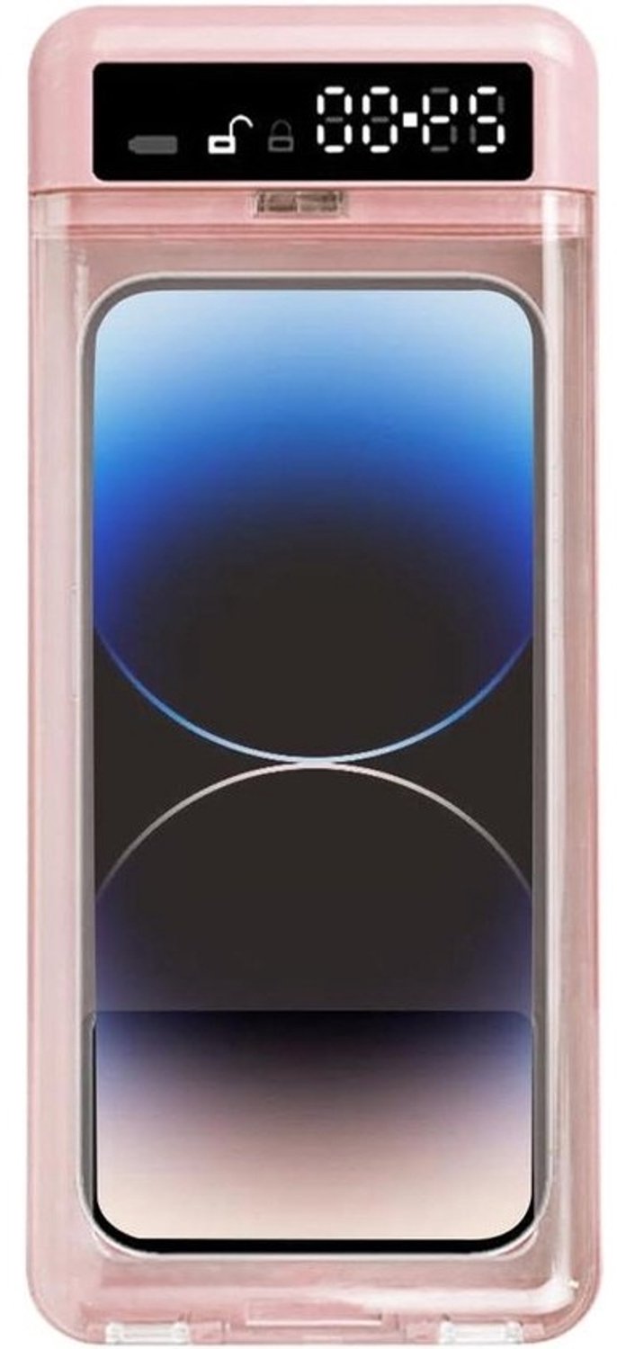 Telefoonkluis - Doos met tijdslot - Zelfdiscipline trainen - Verstelbare timer - 21.5 cm lengte - Roze