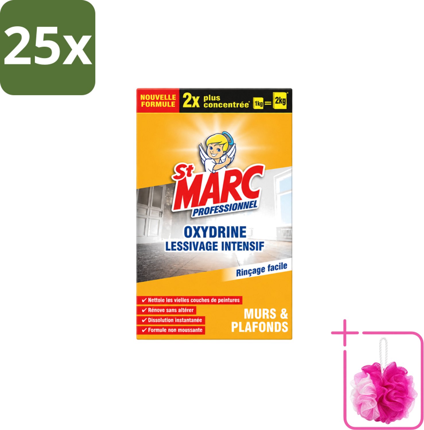 25 x St. Marc – Multireiniger Poeder – Professioneel Oxydrine – 1 kg - Bulkverpakking - Schoonmaken - Douchemop - Reinigen