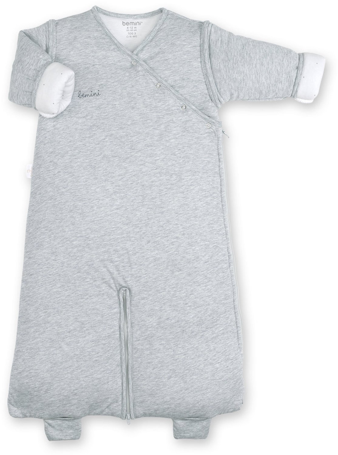 BEMINI Babyslaapzak - MAGIC BAG 4-12m - TOG 3 - Warm cocon - Mix grey