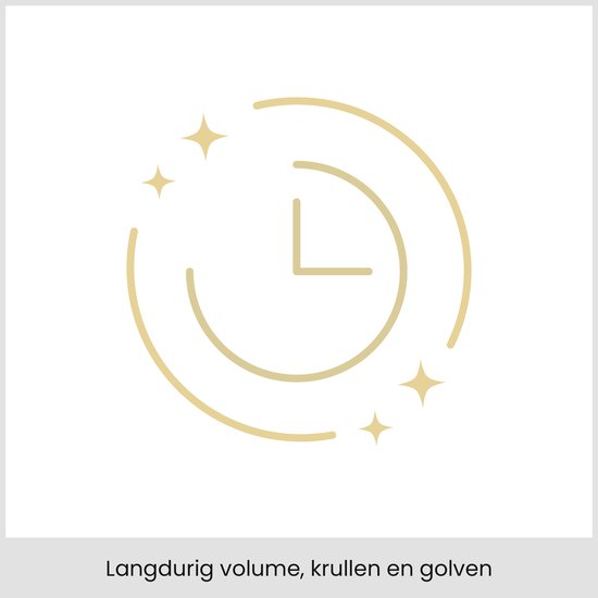 Icoon van een klok met sterren voor langdurig volume en krullen.