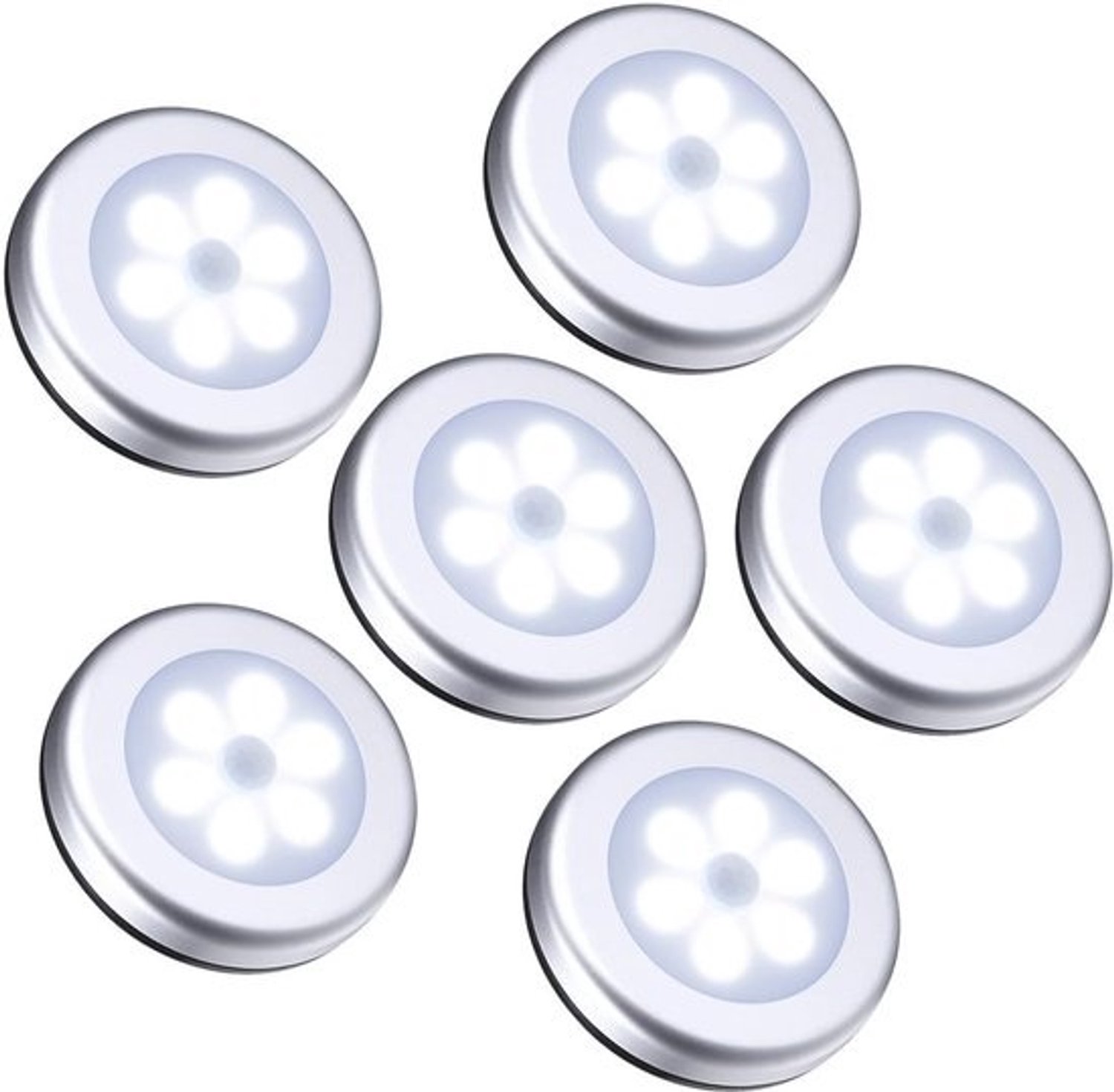 Nachtlampje met bewegingsmelder - LED-kastverlichting - Automatische verlichting - Set van 6 stuks - Sensor tot 3 meter - Wit