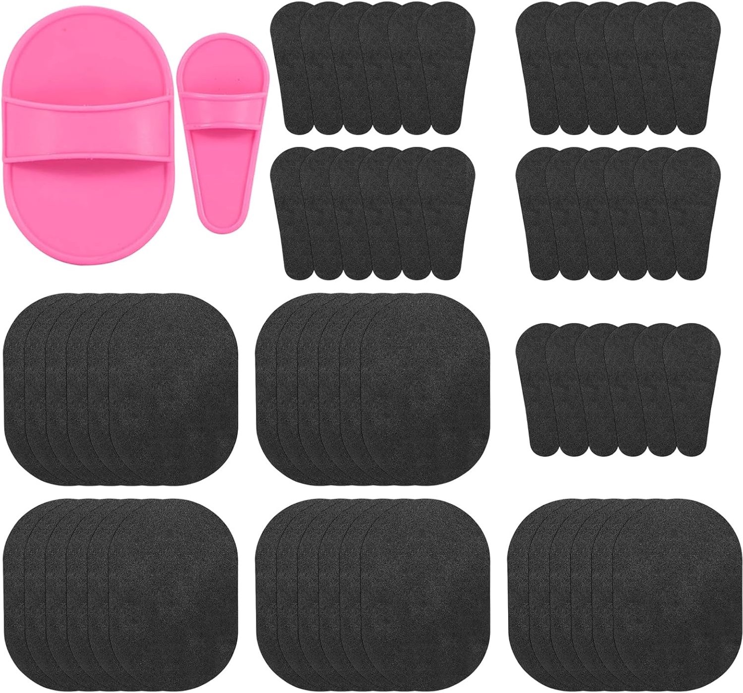Pads voor ontharing, roze ontharingspads in twee maten, ideaal voor gladde huid op benen, armen, gezicht, lippen