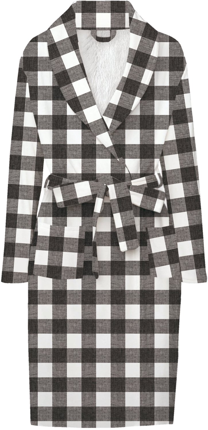 Zohome Badjas Quattro di Lino - Kamerjas voor Dames en Heren - L/ - Ochtendjas - Geschikt voor de Sauna - Grijs Dark Grey