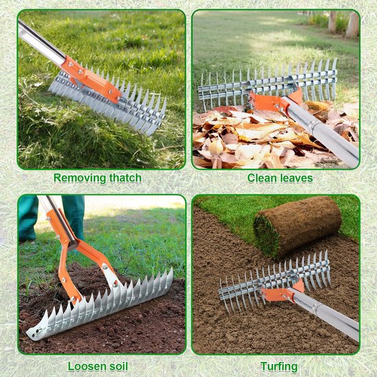 Krachtige Gazonhark van 15 Inch met Handschoenen — afbeelding 3