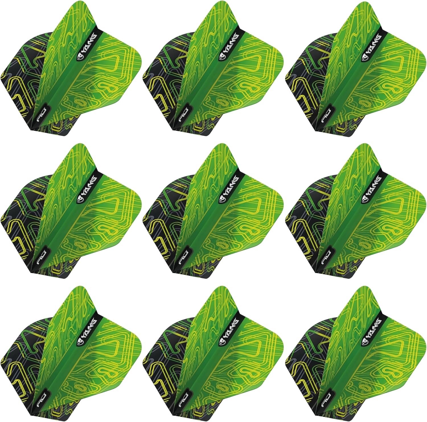 Merkloze Yin Yang Dart Flights - 9 Stuks