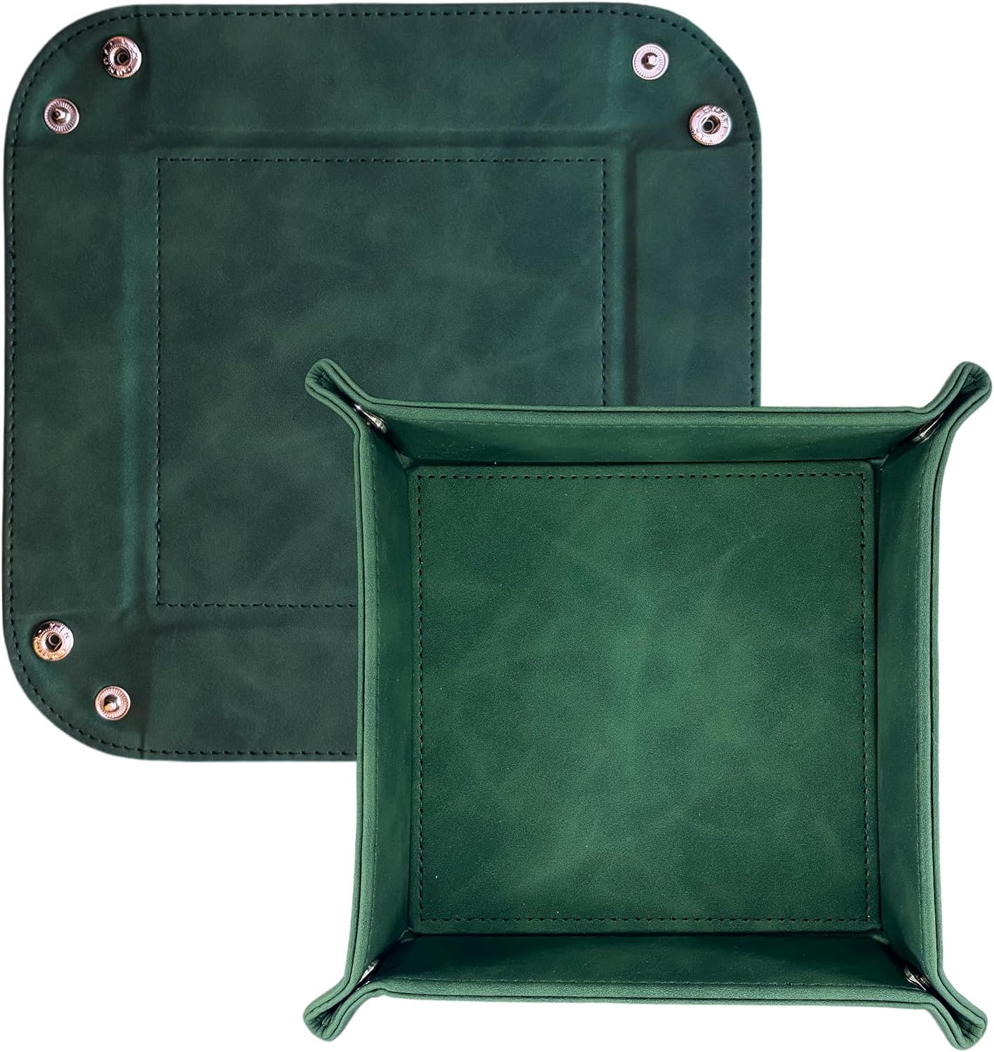 Leren opbergbox voor mobiele telefoon, AirPod, sleutels, sieraden en kantoorbenodigdheden (groen)