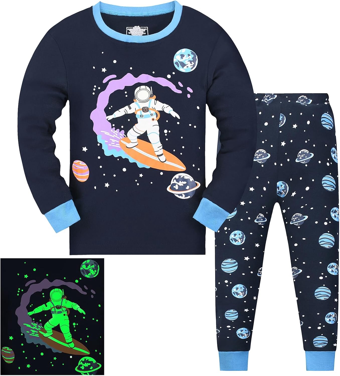 Pyjama Dinosaurus Graafmachine Lange mouw Katoen Winter Kerst Nachtkleding 3-9 jaar