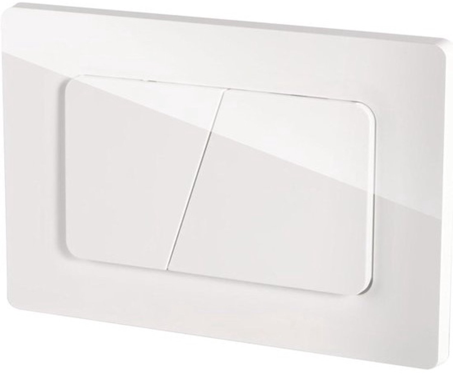 Bedieningsplaat voor wc - Spoelknop voor reservoir - Toilet onderhouden - Vervangbare veer - 24.6 x 16.4 cm - Gletsjerwit