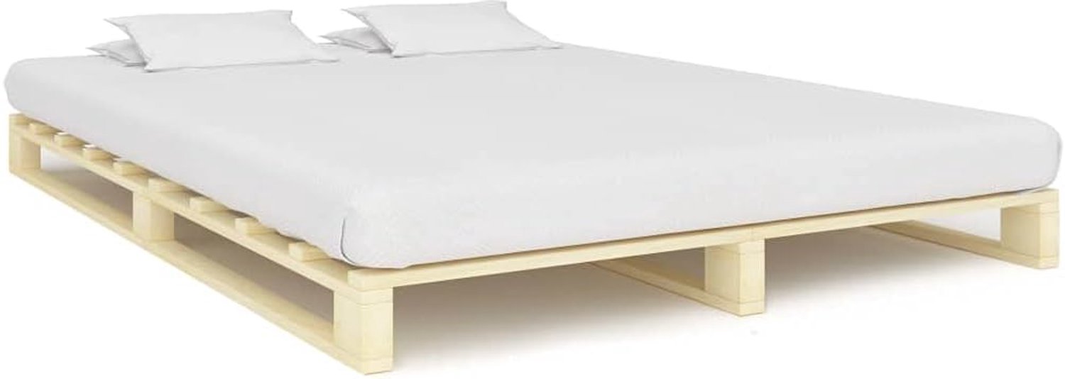 Bed tweepersoonsbed palletbed massief grenen 180×200 cm geschikt voor familiekamers