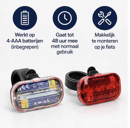 Voor en Achterlicht Set - Fietsverlichting - Achterlicht - LED Lamp — afbeelding 5