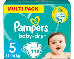 Pampers Baby Dry Maat 5 Luiers (11-16 kg) - 118 Stuks