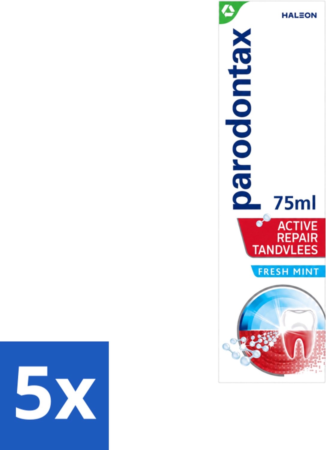 5 x Parodontax – Tandpasta – Active Repair Fresh Mint – 75 ml - Voordeelverpakking - 5 stuks