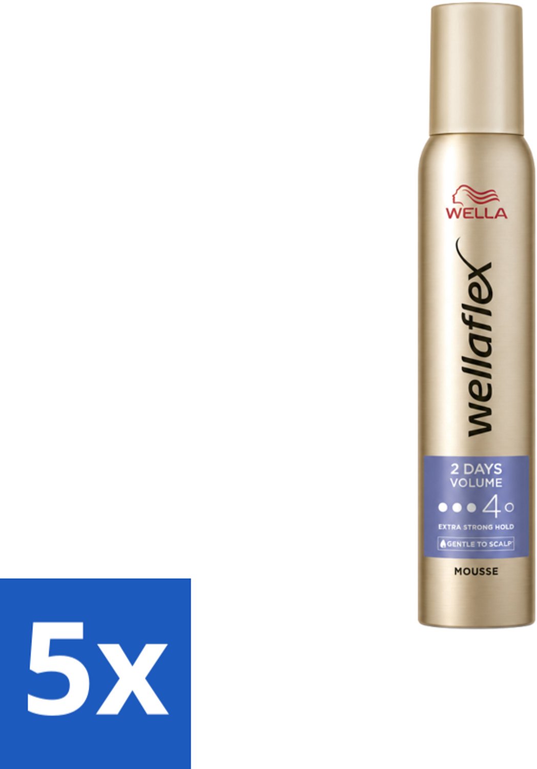 5 x Wella – Flex 2 Days Volume – Haarmousse – 200 ml - Voordeelverpakking - 5 stuks