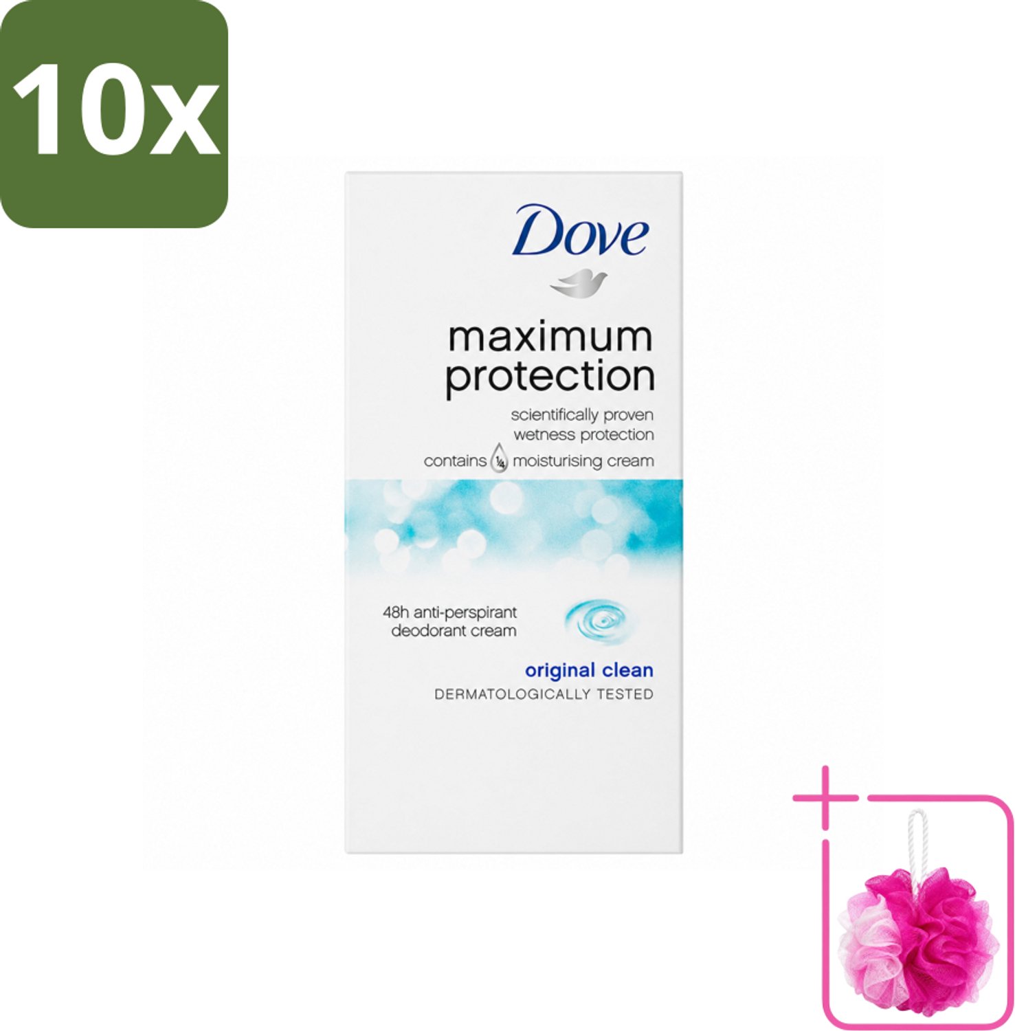 10 x Dove Deodorant Stick - Maximum Protection - Original Clean - 45 ml - Bulkverpakking - Anti-transpirant - Douchemop - Zweetbestendig