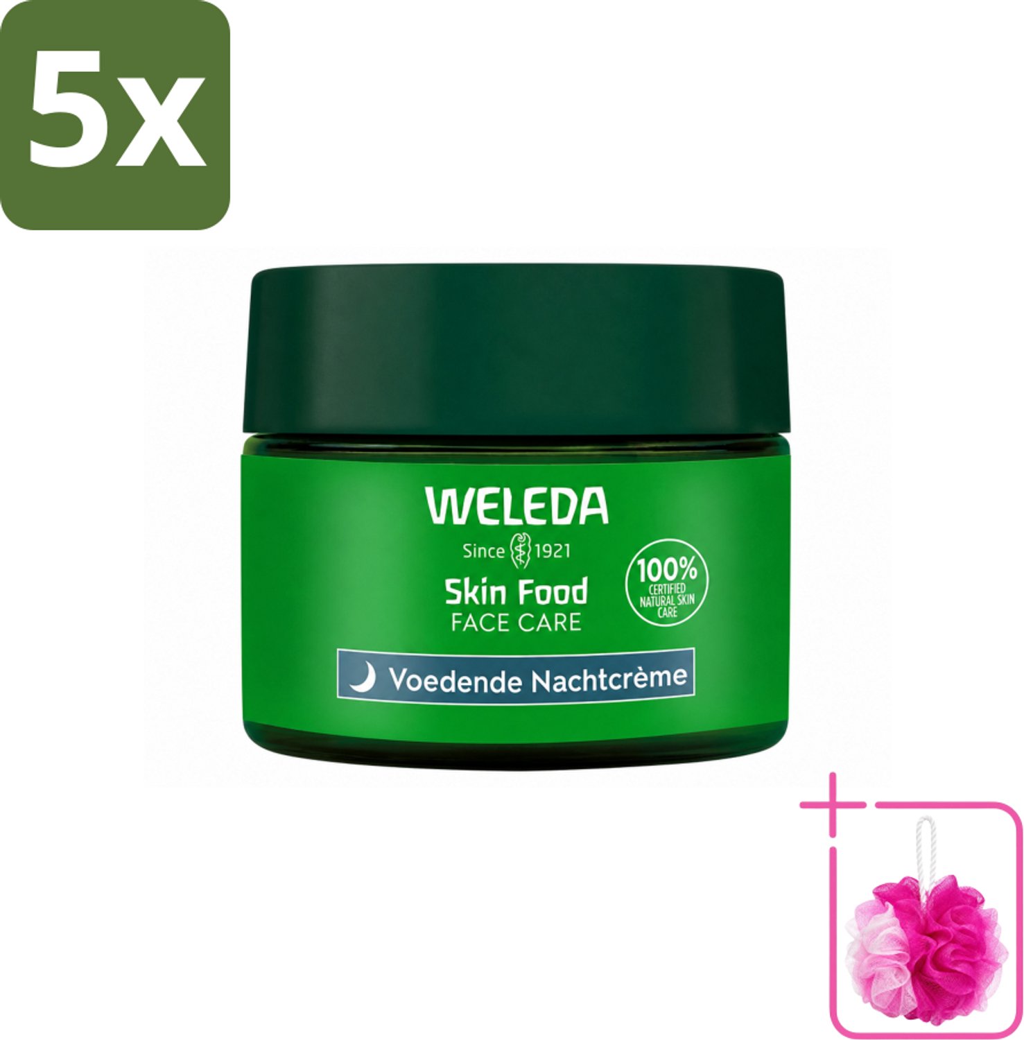 5 x WELEDA - Nachtcrème voedend - Skin Food - 40 ml - Bulkverpakking - Nachtcrème - Douchemop - Voedende crème