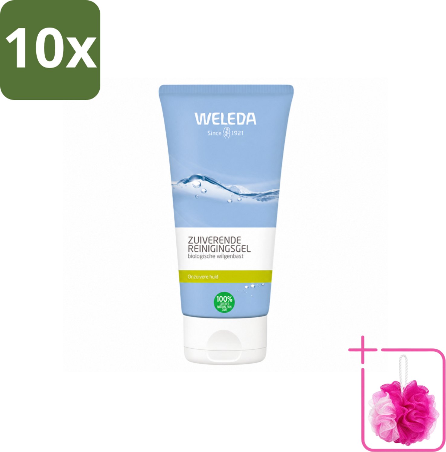 10 x WELEDA - Reinigingsgel Zuiverend - Voor onzuivere huid - 100 ml - Bulkverpakking - Zuiverende reiniging - Douchemop - Onzuivere huid