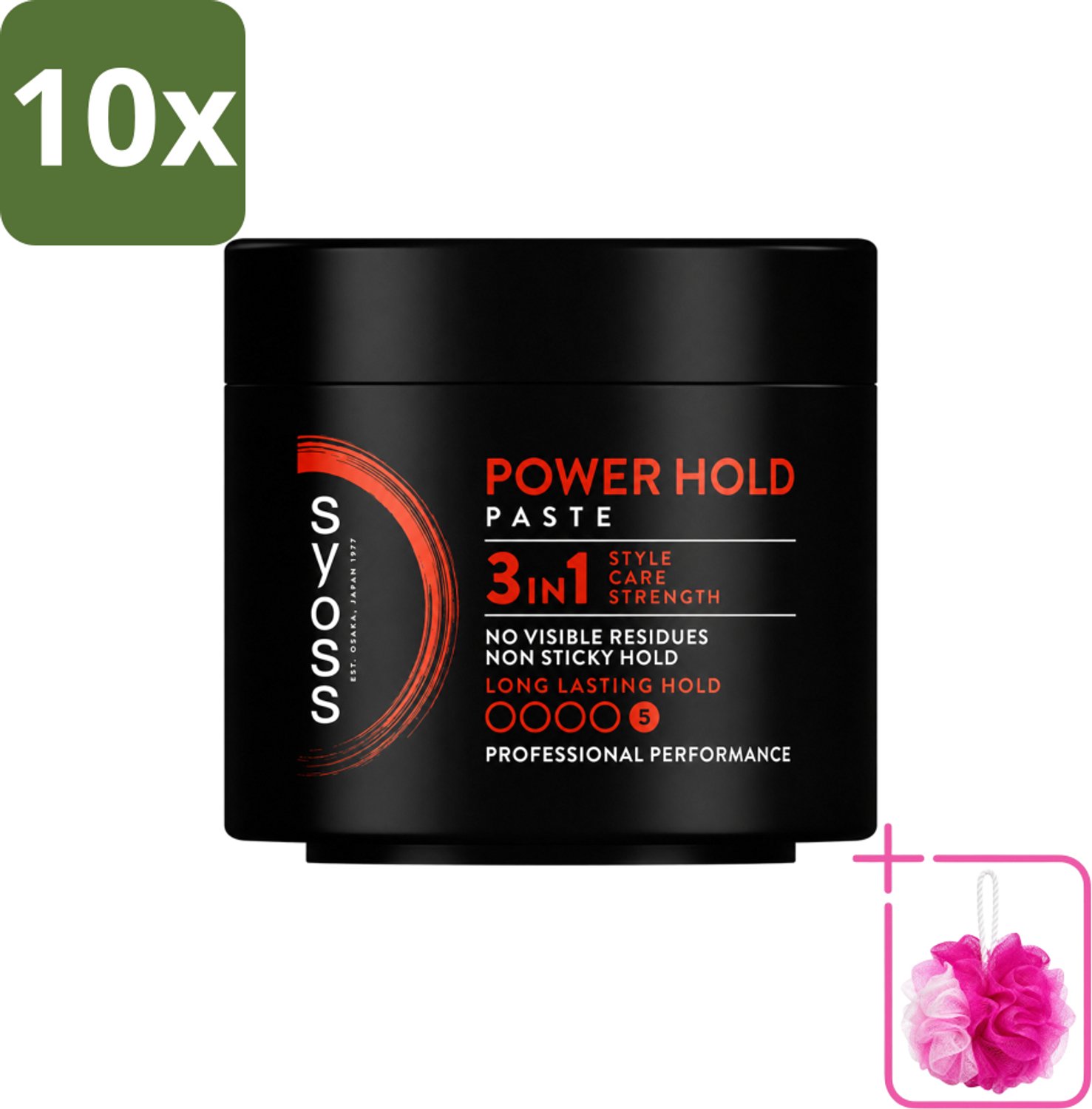 10 x SYOSS - Power hold 150 ml - Haarpaste - Sterke Fixatie - 150ml - Bulkverpakking - Haarpaste - Douchemop - Krachtige fixatie