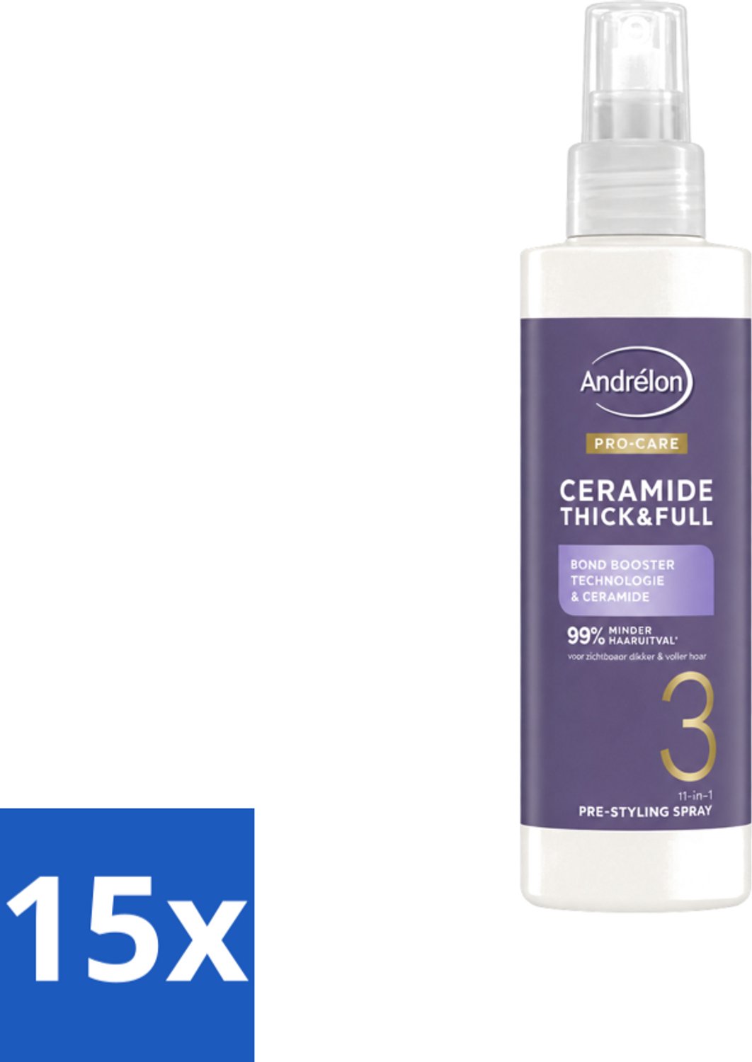 15 x Andrélon – Leave-In Spray – Pro Care Ceramide Thick & Full – 200 ml - Voordeelverpakking - 15 stuks