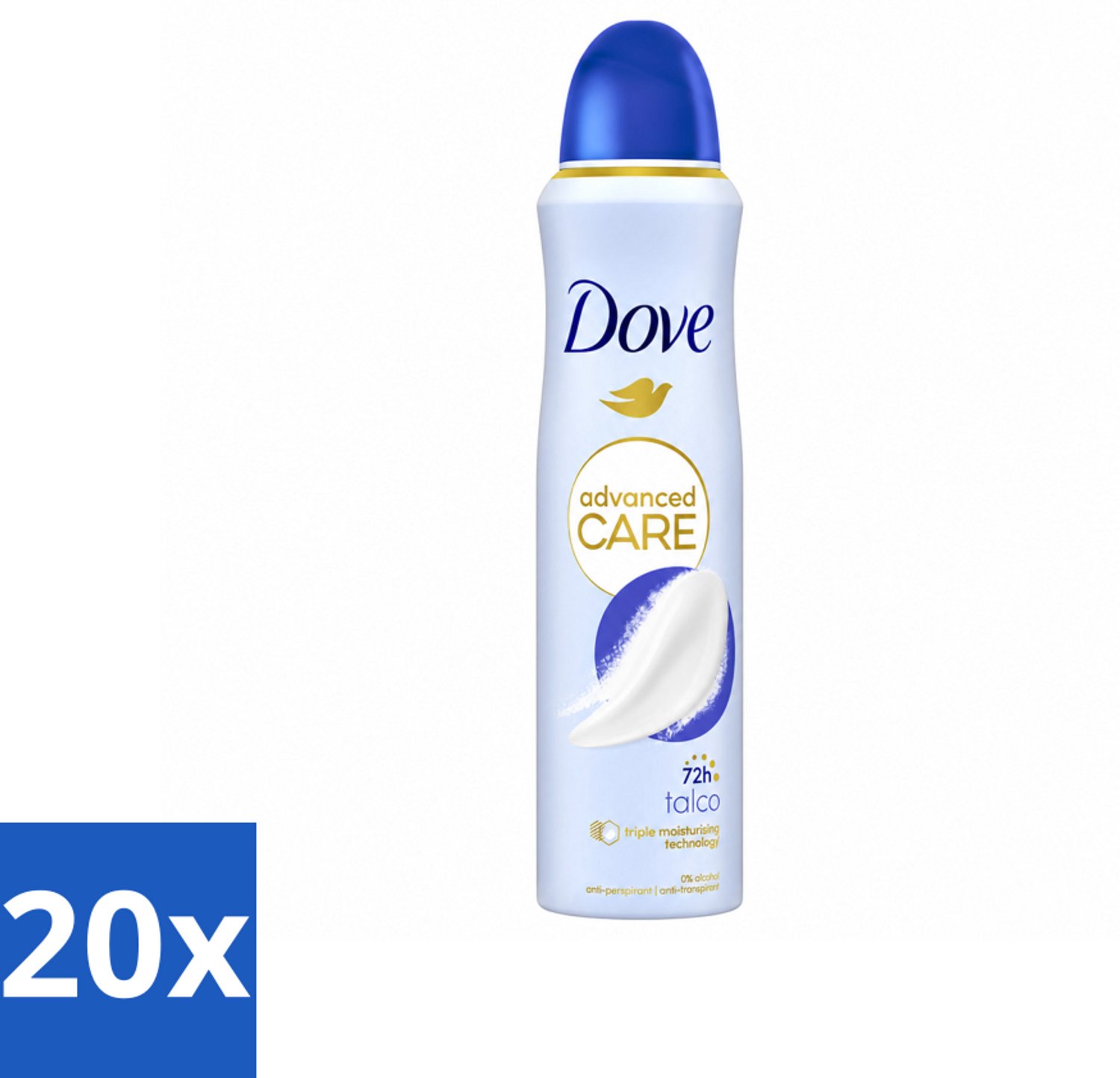 20 x Dove – Deodorant Spray – Talco – 150 ml - Voordeelverpakking - 20 stuks