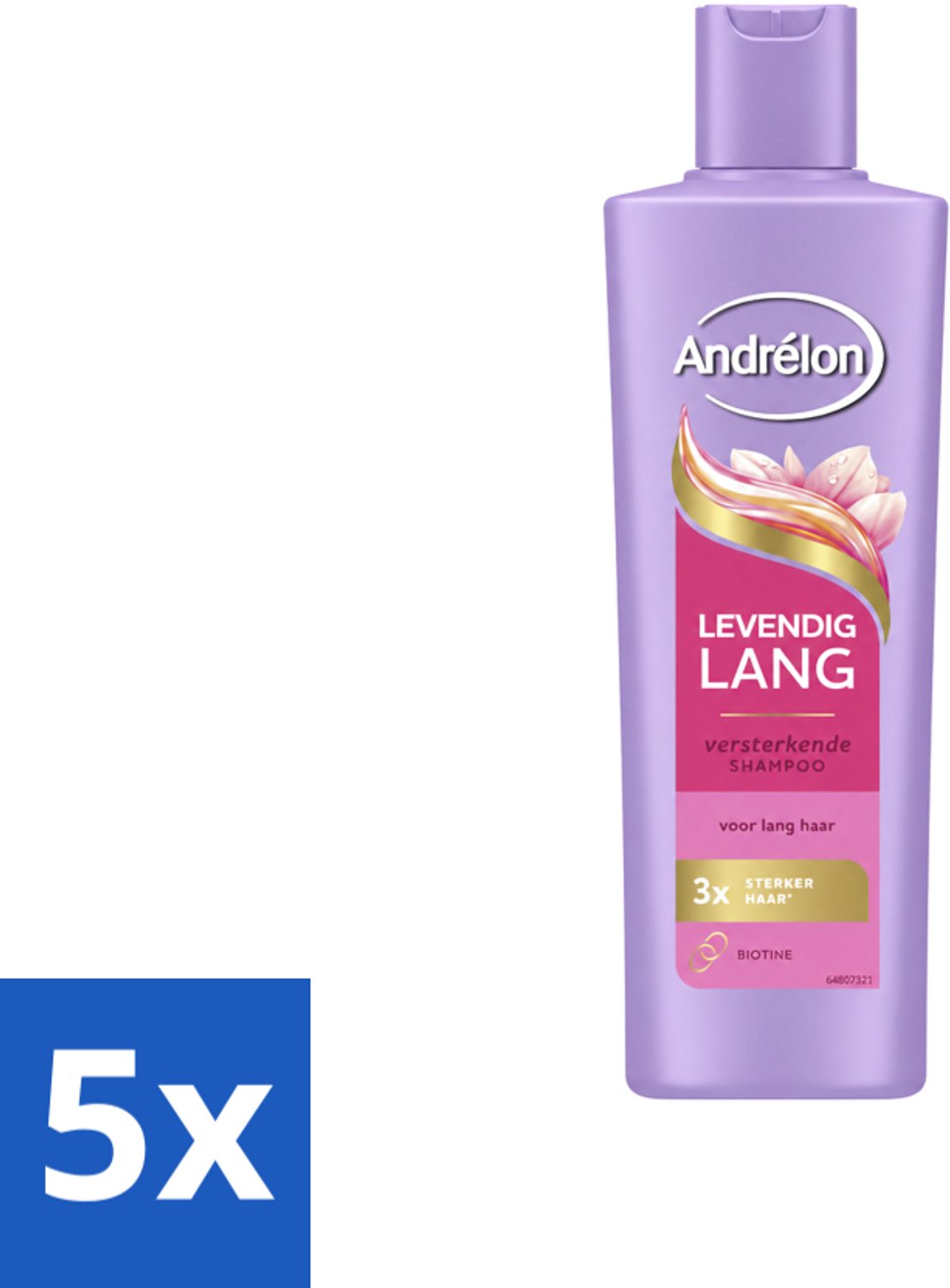 5 x Andrélon – Shampoo – Levendig Lang – 250 ml - Voordeelverpakking - 5 stuks
