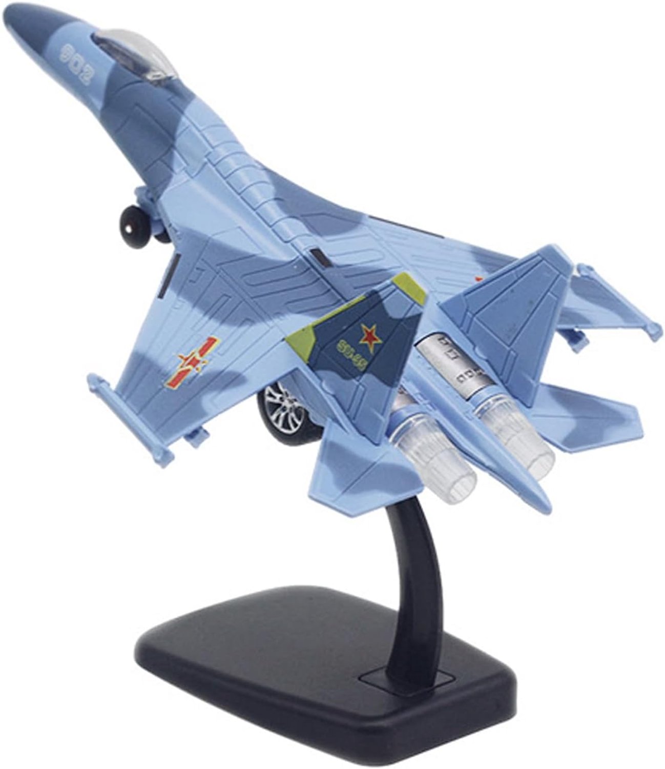 Aircraft Model — SU-35 straaljager, Alloy militair vliegtuig, voor jongens, militair model voor verzamelaars (inclusief voetstuk)