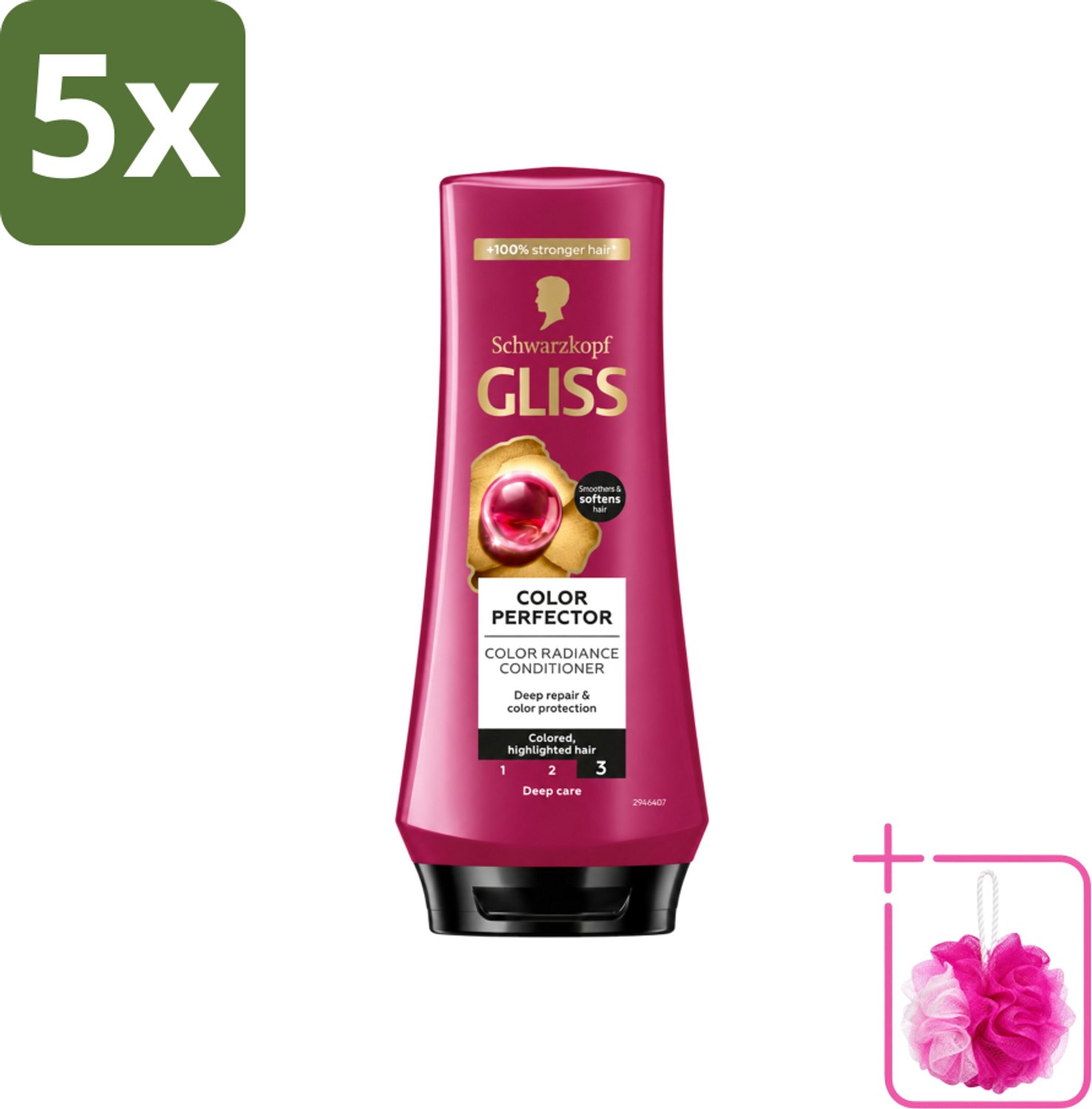 5 x Gliss - Hair Repair - Conditioner voor Kleurbehoud en Glans - 200 ml - Bulkverpakking - Kleurbescherming haar - Douchemop - Glans haar