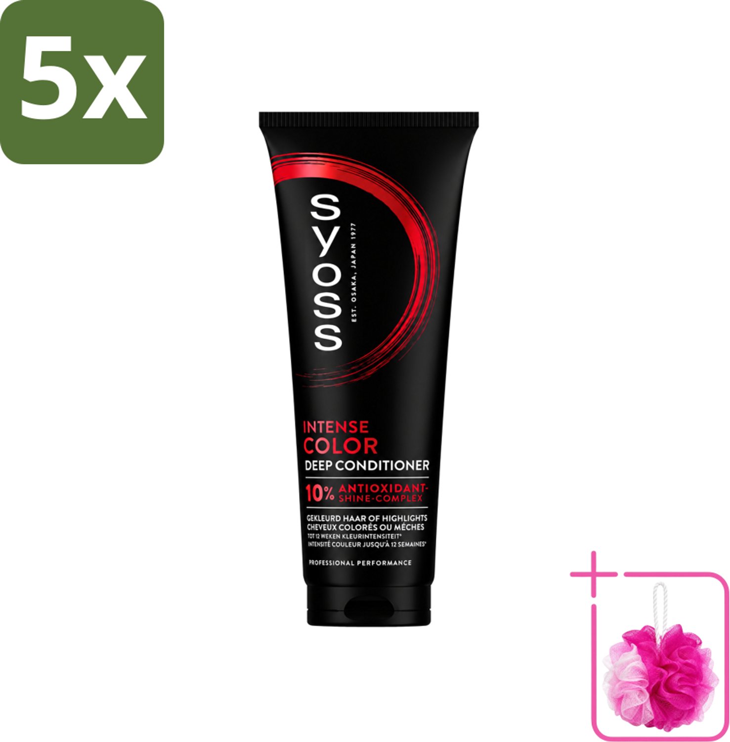 5 x Syoss - Intense Color - Deep Conditioner - Kleurbehoud tot 12 Weken - 250 ml - Bulkverpakking - Kleurbehoud - Douchemop - Gekleurd haar