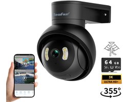 SecuFirst Pro CAM218Z met 64GB opslag Dome Camera zwart - IP Camera draai- en kantelbaar voor buiten – 3K resolutie