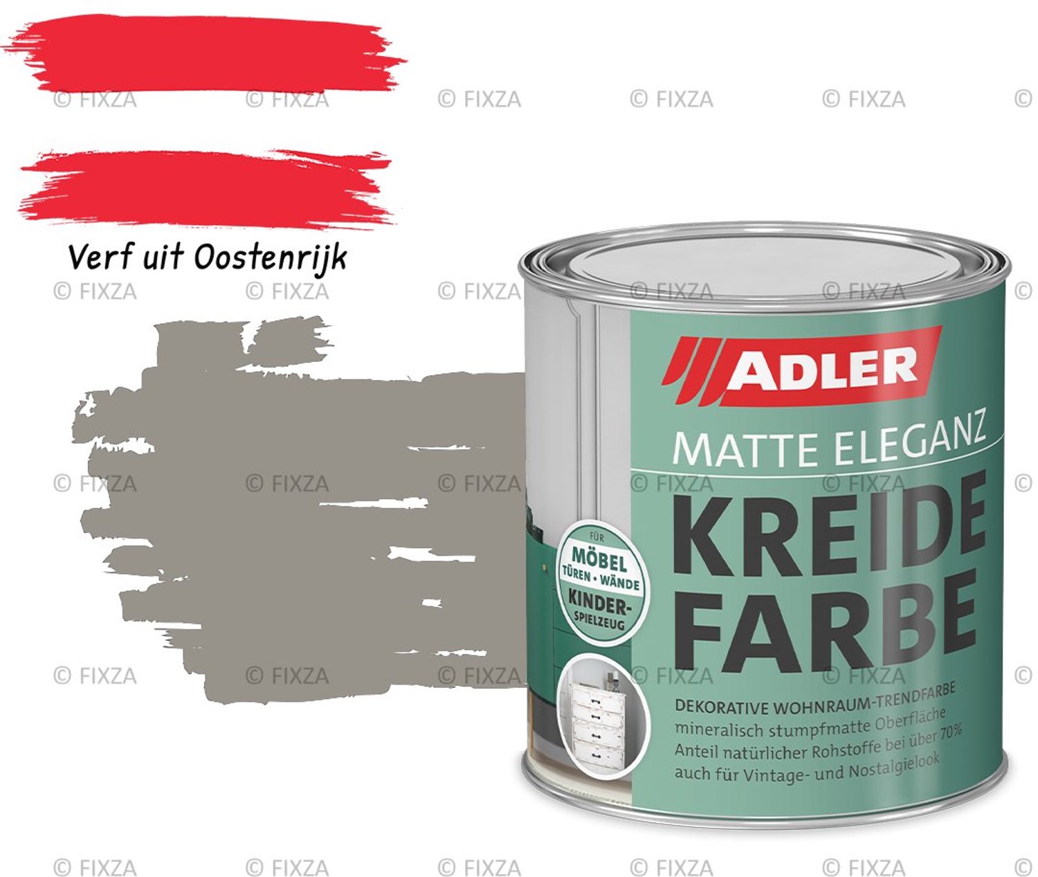 ADLER Vivido Krijtverf – Rotsgrijs – Duurzame matte verf voor hout, meubels, deuren, metaal en kunststof – 750 ml