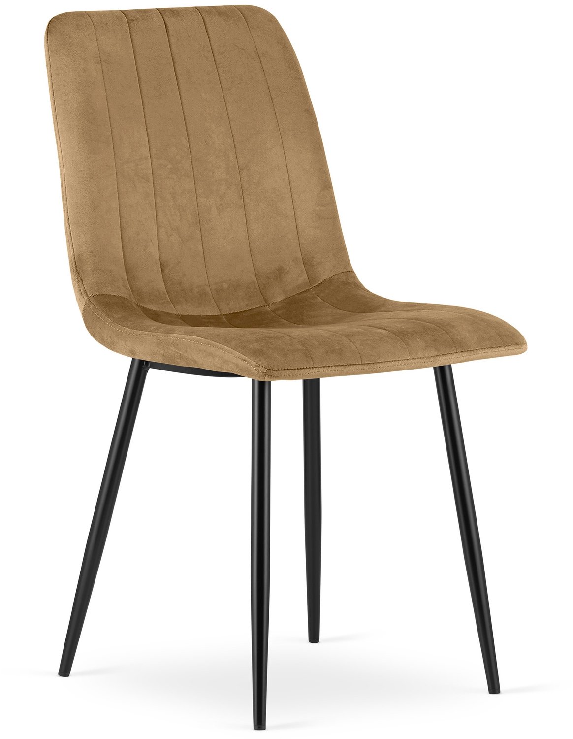 LEOBERT LAVA Eetkamerstoel – Bruin Velvet – Zwarte Metalen Poten – Comfortabele en Ergonomische Zitting – Modern en Elegant Design – Geschikt voor Woonkamer, Keuken, Eetkamer en Slaapkamer – Max. 110 kg bruin / zwart