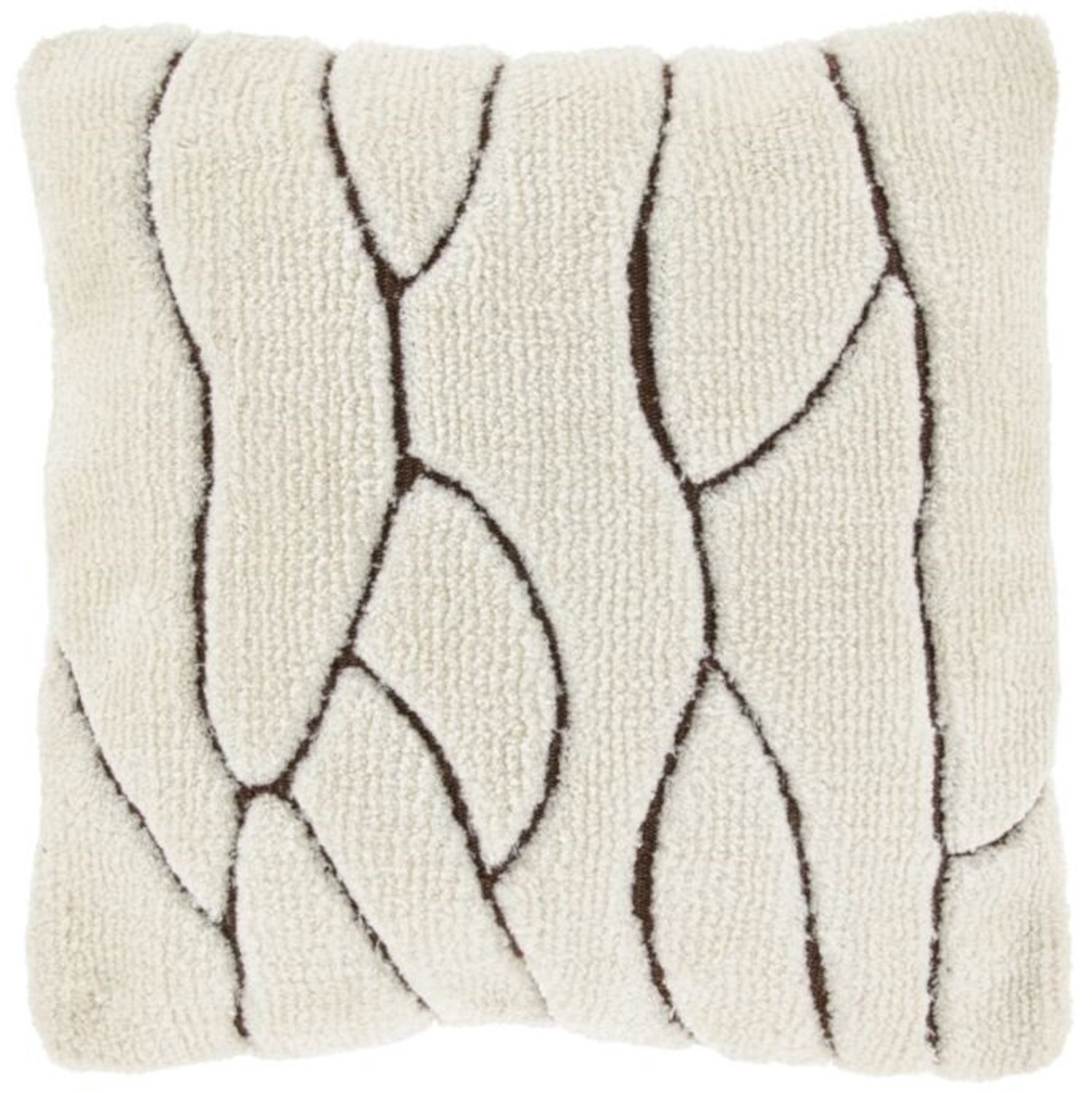 Unique Living Sierkussen Lexy - rocky brown - 45x45cm Wit