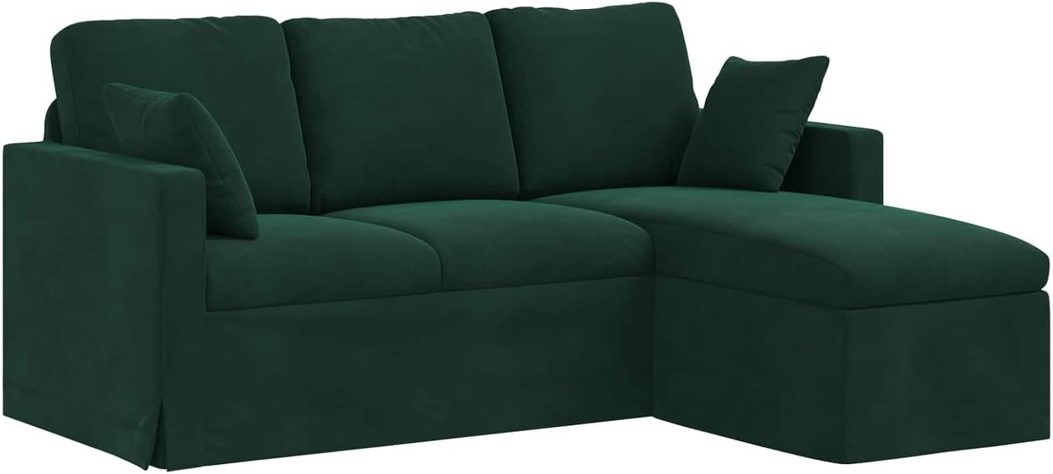 Sofa van fluweel, donkergroen, 178 x 134 x 80 cm, modern