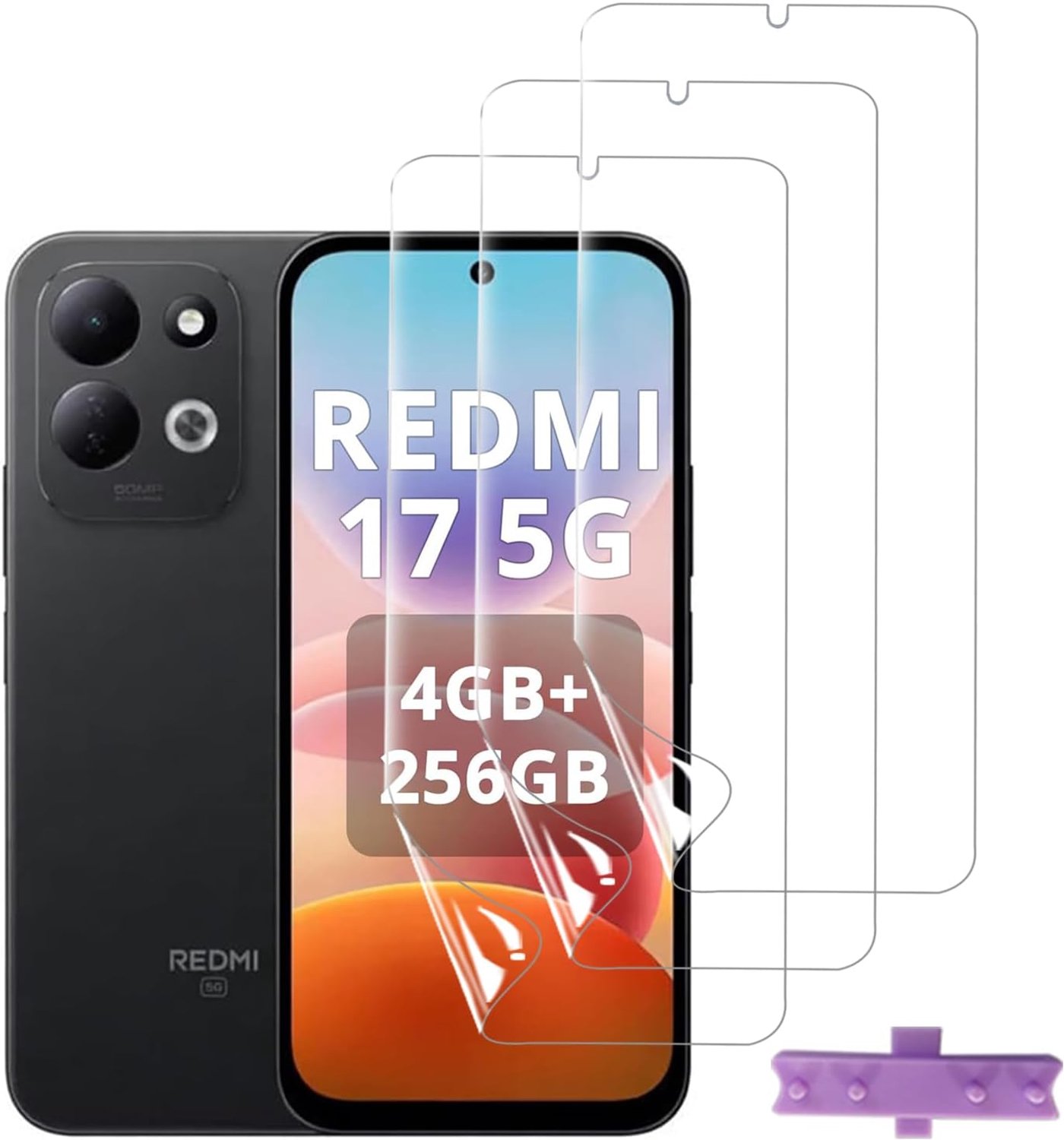 3 stuks hydrogelfolie voor Xiaomi Redmi17 4G/5G beschermfolie TPU HD-helder