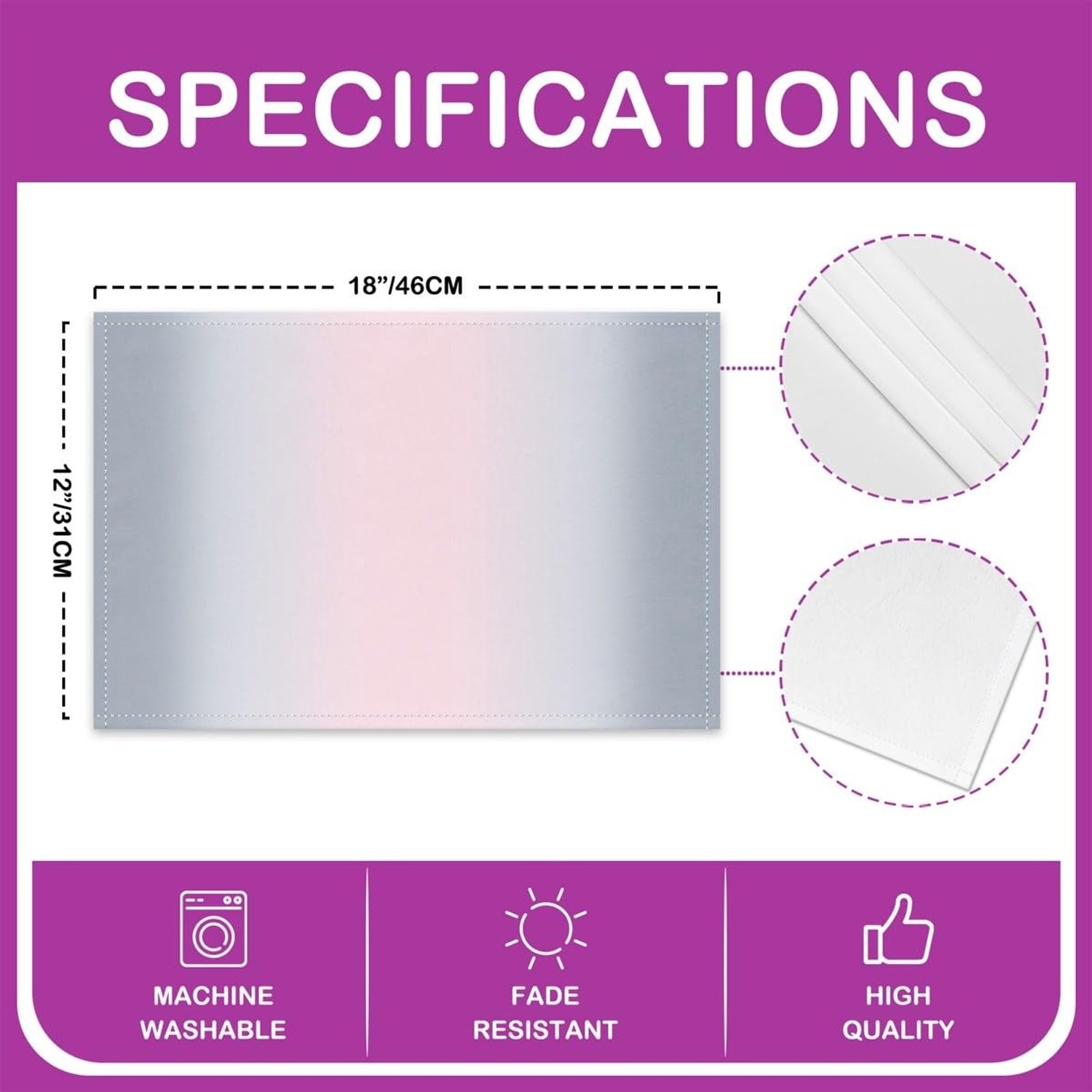 Abstracte Tafel Placemat Set van 4 - Wasbare Kinderen en Volwassenen