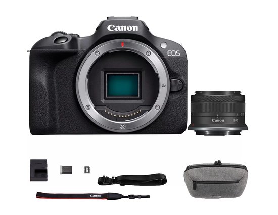 Canon EOS R100 - Systeemcamera Travelkit - + RF-S 18-45mm IS STM-lens + schoudertas, geheugenkaart & batterijpakket - Alleen verkrijgbaar bij bol — cadeau in Elektronica - foto 6