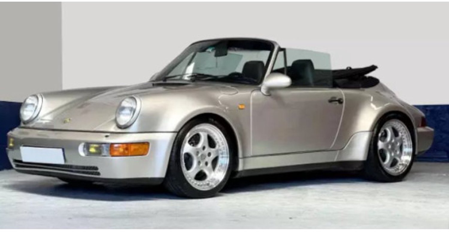 Porsche 911 Turbo Look Cabriolet 1992 Zermatt Grijs - Modelauto 1/18 Norev