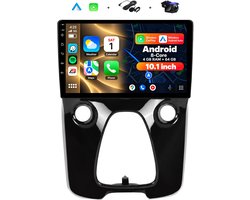 Boscer 2 Din Autoradio - Geschikt voor Toyota Aygo, Citroën C1 & Peugeot 108 (2014-2021) - Draadloos Apple CarPlay & Android Auto - 8-Core Snapdragon - 10.1 Inch HD Touchscreen - WiFi, Bluetooth & USB - Achteruitrijcamera & Microfoon