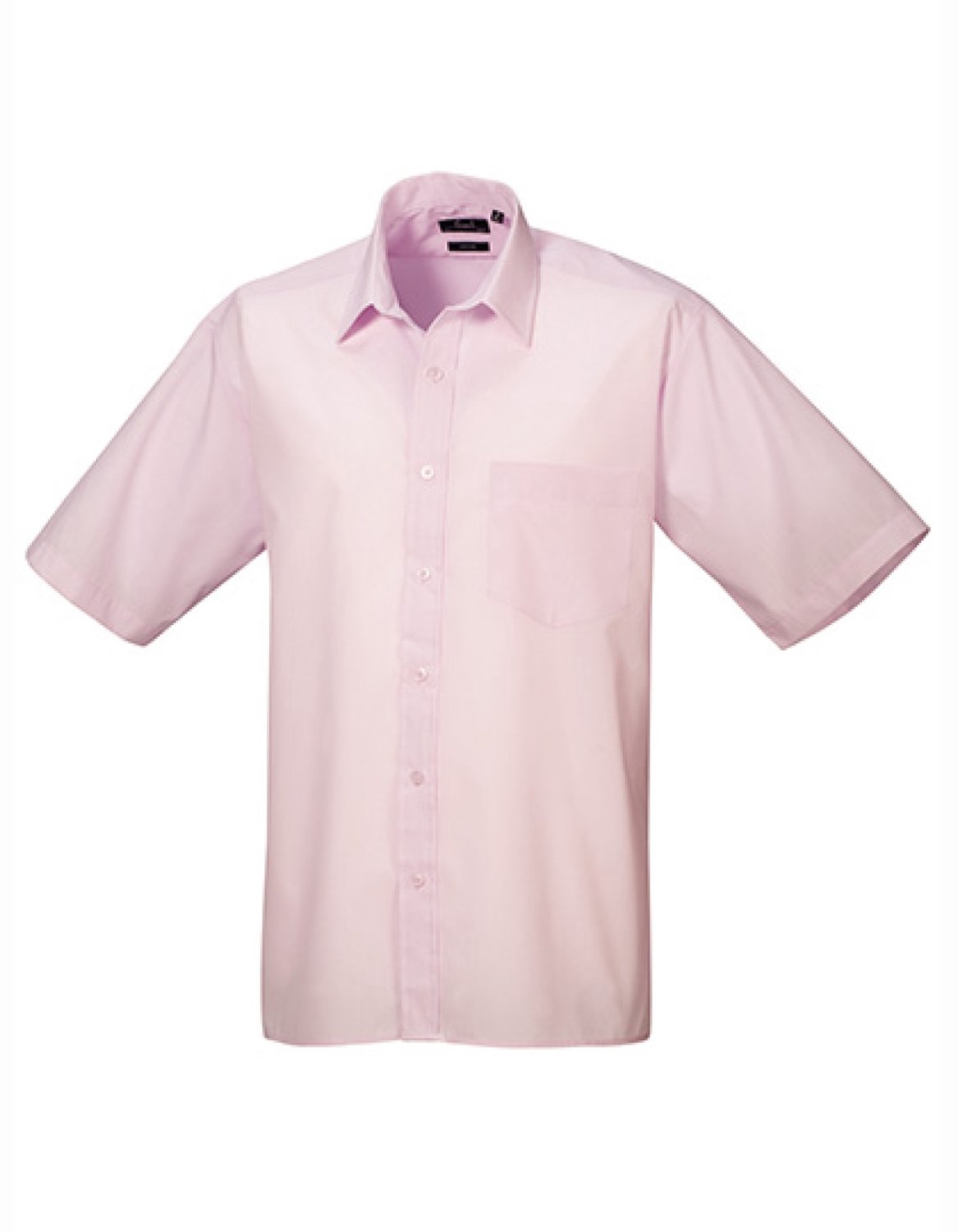 Premier Workwear - Men´s Poplin Short Sleeve Shirt - Pink (ca. Pantone 707C) - 38 (15)