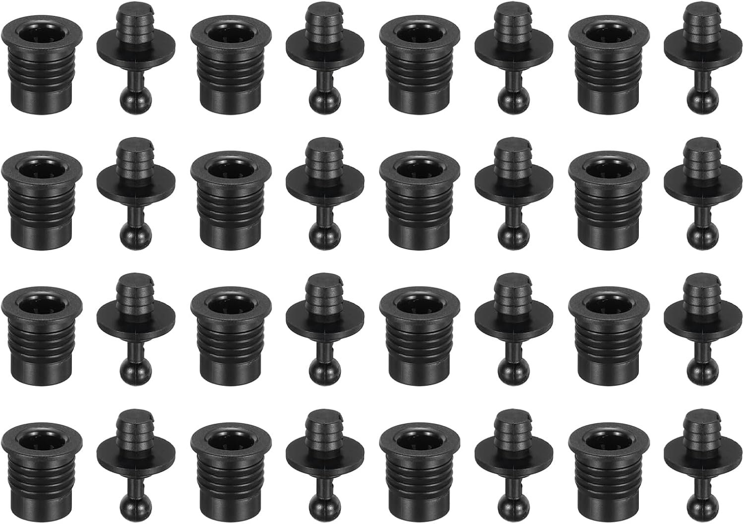 Luidsprekerrooster bevestiging 6 mm x 10 mm - kunststof zwart - steekbal frame - stofpreventie en decoratie - 16 stuks - ServiceTopper