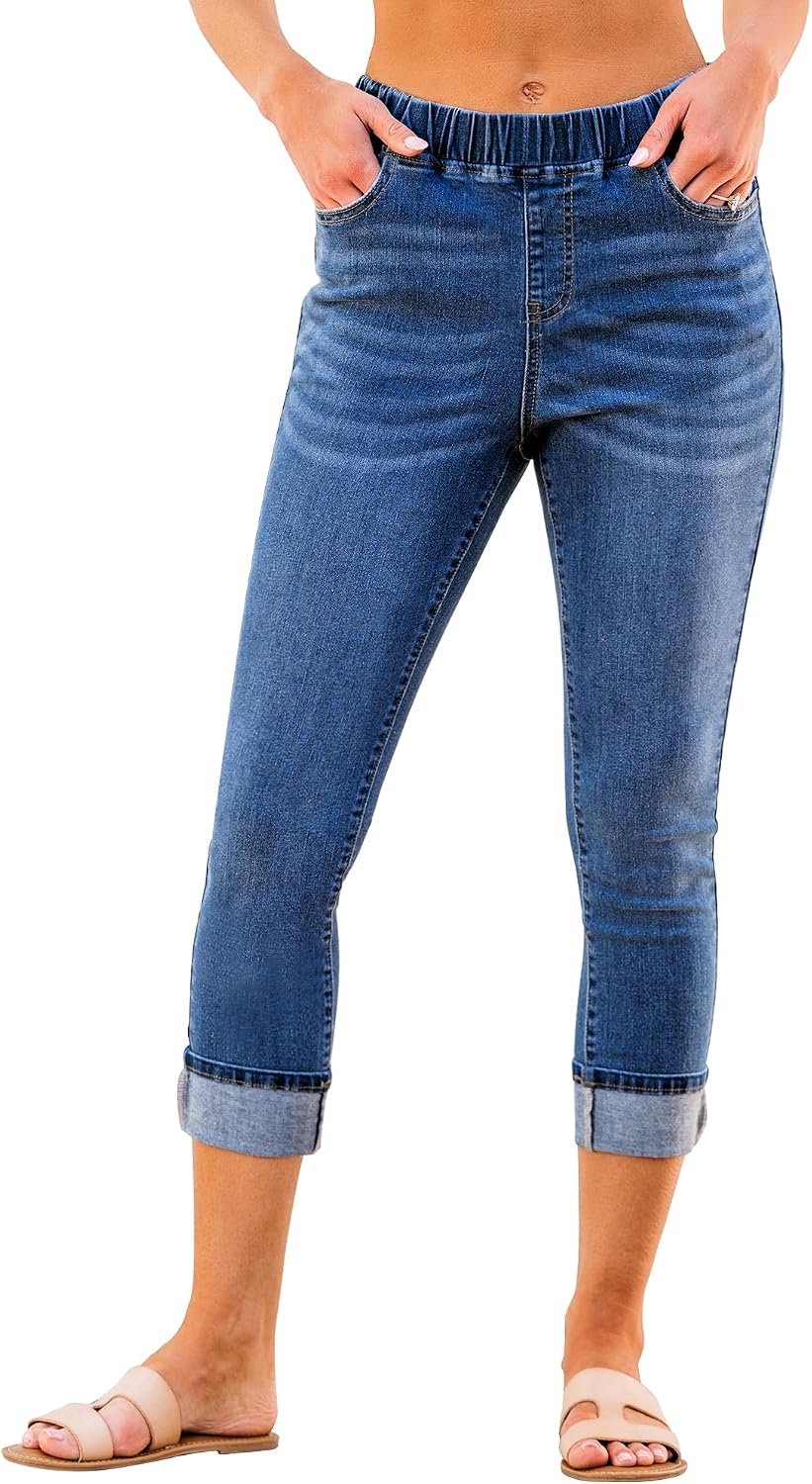 Leggings, hoge taille, skinny fit, stretch denim