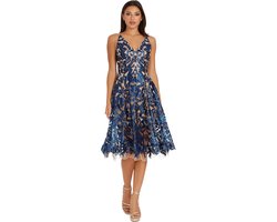 Midikleid met diepe uitlopende pasvorm