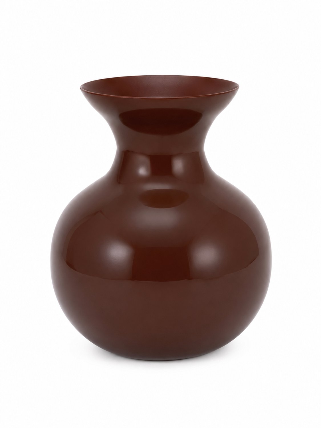 by Mooss - Vaas Ø23 x 26 cm - Brown - Hoogglans - Modern - Luxe - Design - Glanzend - Stijlvol - Elegant - Chique - Trendy - Decoratief - Woondecoratie