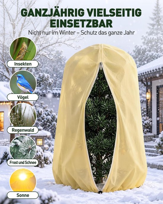 Winterbescherming voor planten, 80 g/m², vlies, met rits — afbeelding 5