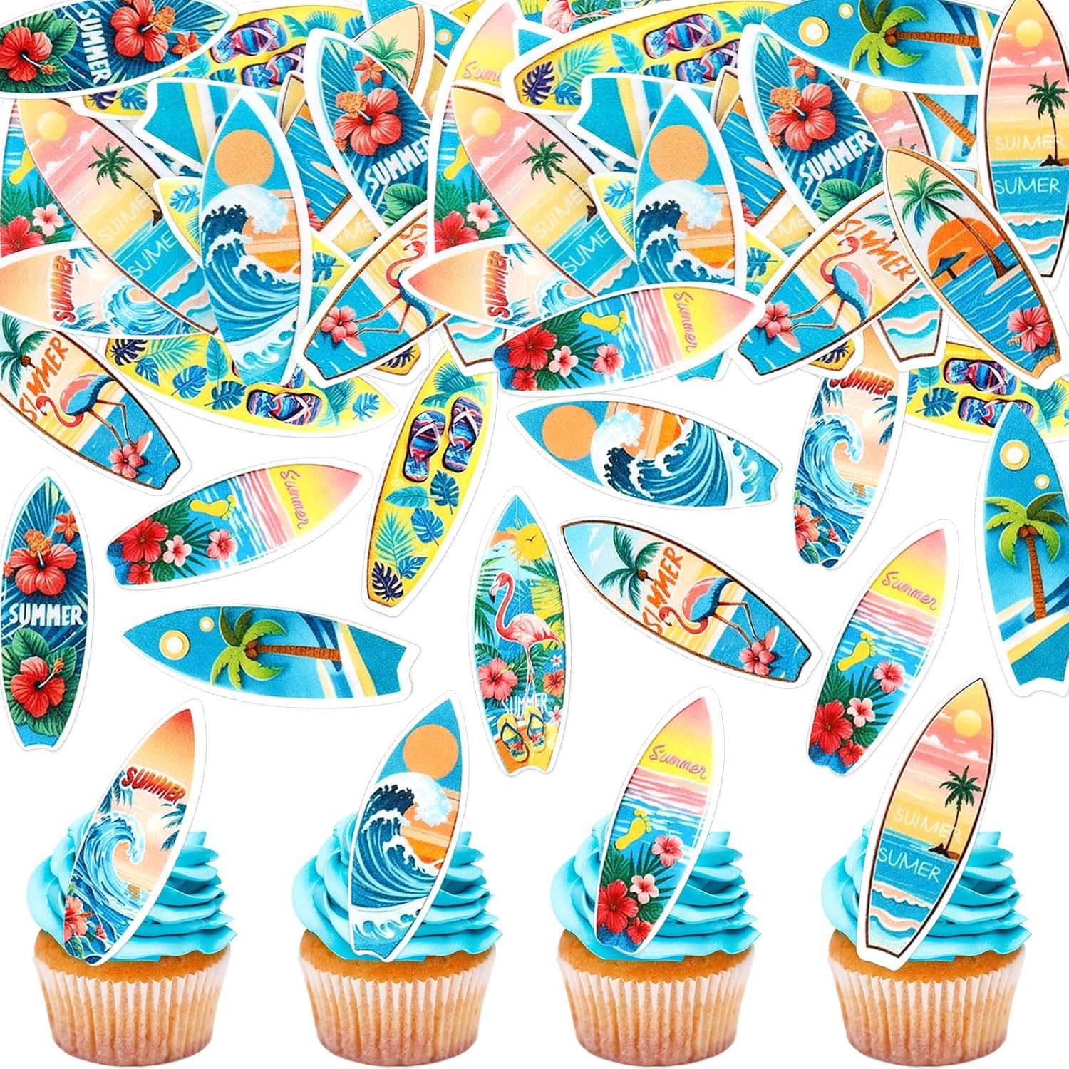 50 eetbare surfplankjes voor cupcakes