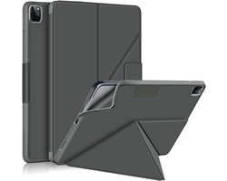 Tablethoes geschikt voor Apple iPad Pro 12,9 inch 2018/2020/2021 5e / 4e / 3e generatie – Smart Cover met Penhouder, Auto Sleep/Wake, Handriem & Standaard – Grijs