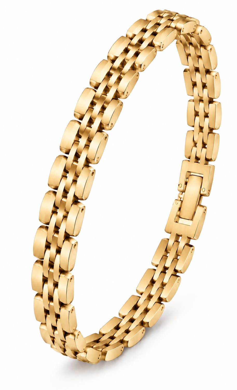 Armband Heren Goud Quin 21cm Verstelbaar - Gourmetarmband - Mauro Vinci met geschenkverpakking
