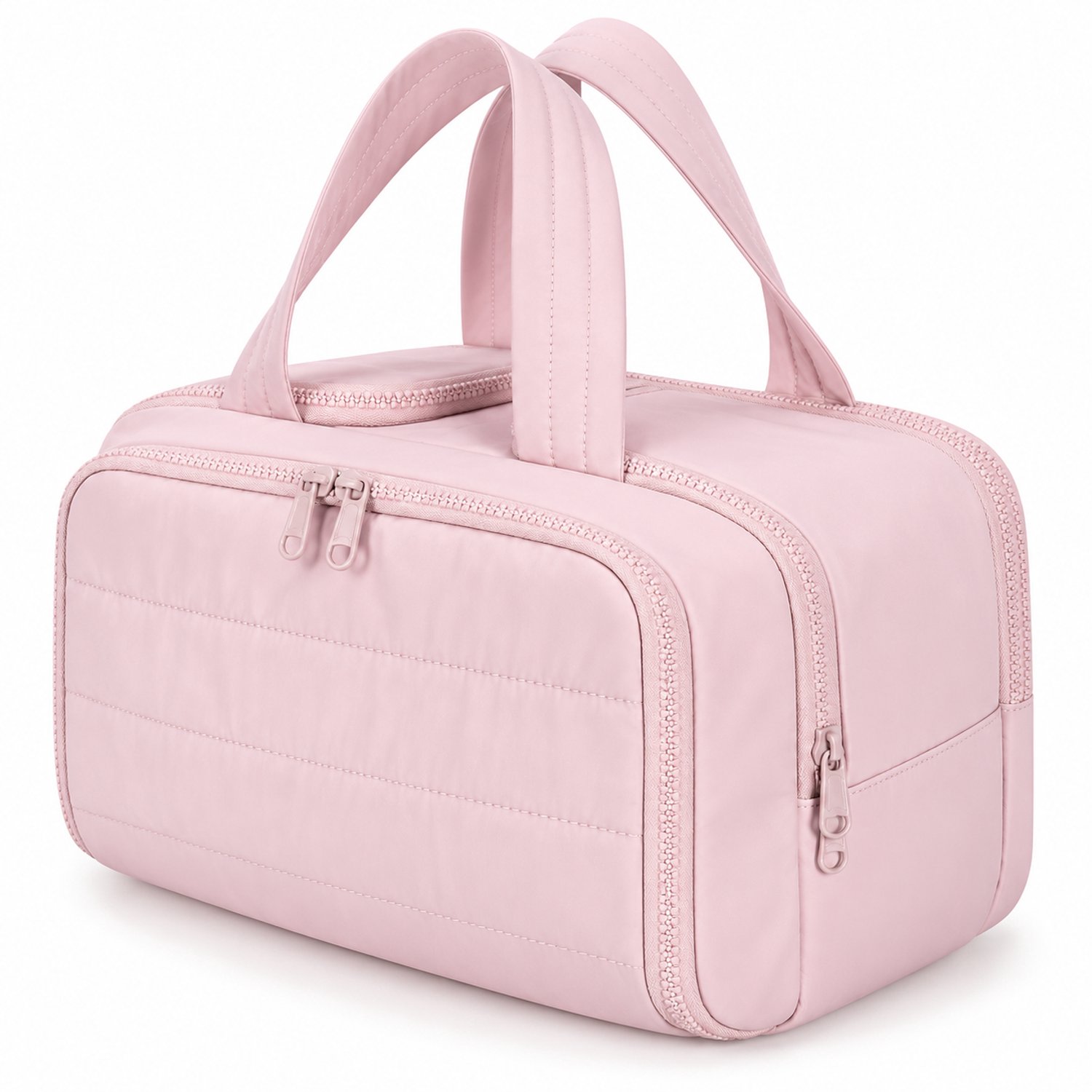 Lifhelpe 4-in-1 Toilettas Dames – Grote Make-up Tas 30 × 21 × 18,5 cm – Reistoilettas met 4 Vakken en Nat-Droog Scheiding – Roze