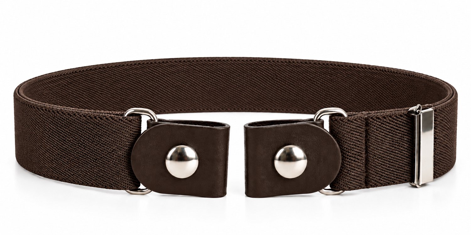 Elastische Riem Zonder Gesp – Bruin – 3 cm Breed – Gesploze Riem – Verstelbaar – Dames, Heren & Kinderen