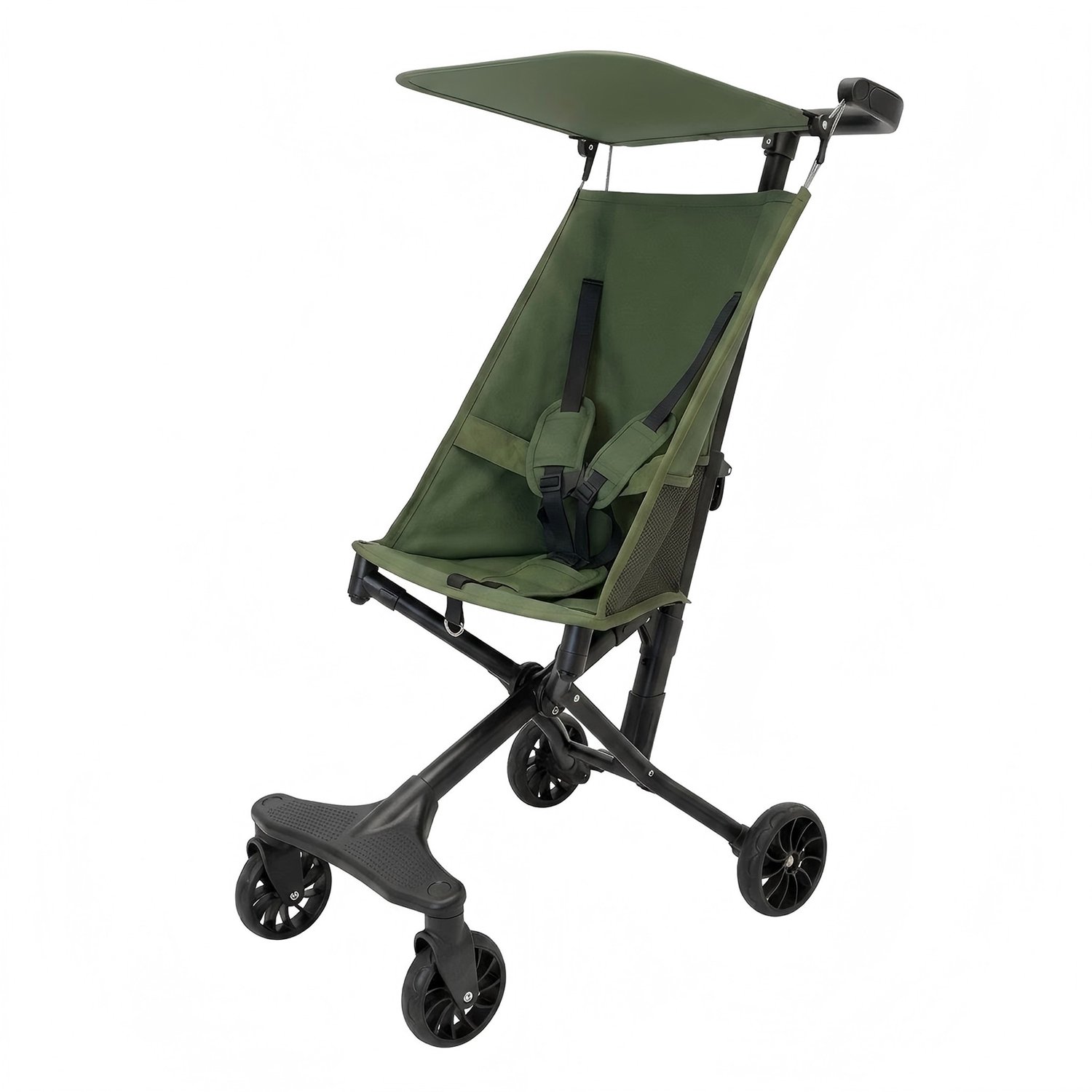 Lichtgewicht Buggy & Reisbuggy - Compact inklapbaar Kinderwagen - Opvouwbaar Wandelwagen - Tot 22 kg Draagkracht - Stabiel 4-Wiel Design & Anti-Schok - Ideaal voor Camping & Auto - Oersterk Aluminium Frame - Voor kinderen van 1、2、3、4、5、6 jaar -Groen
